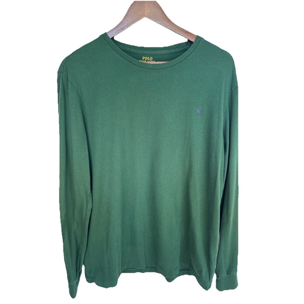 Polo Ralph Lauren Men’s M Long Sleeve T-Shirt Green Casual Tee Preppy Classic - Picture 2 of 7